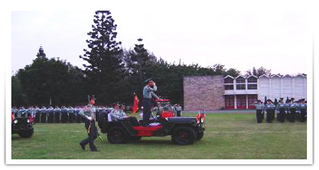 The commandant inspects the cadets